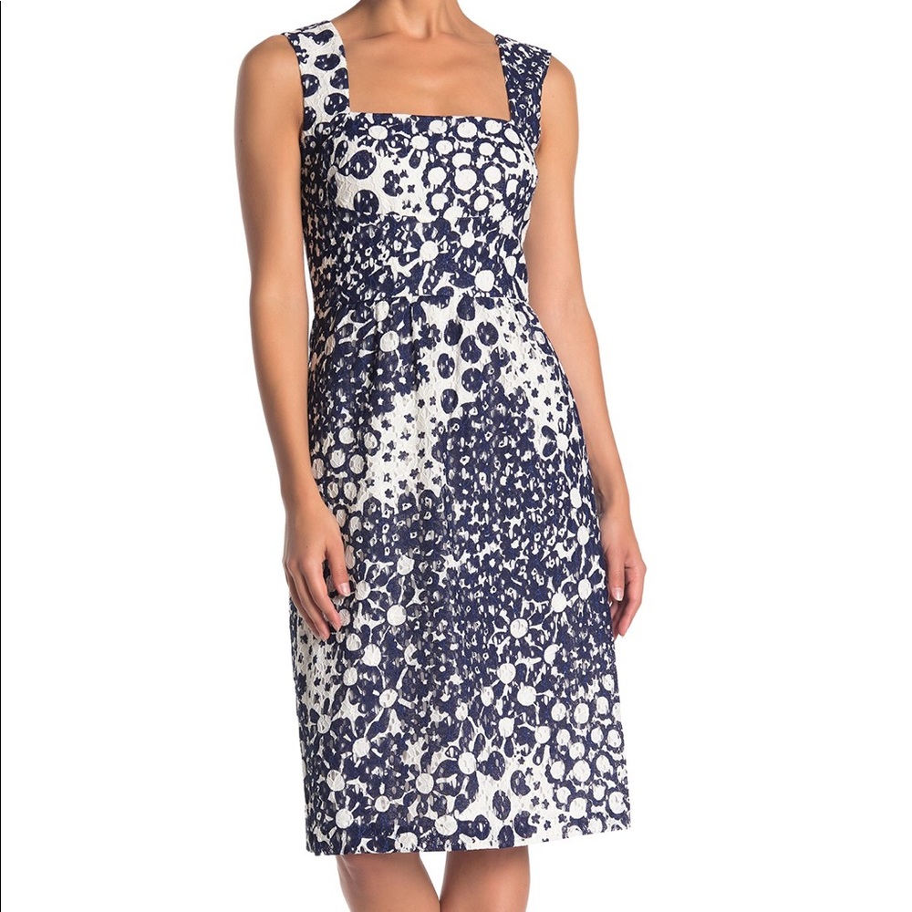 trina Trina Turk Approval Printed Lace Midi Dress